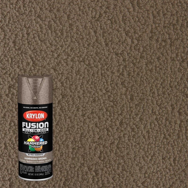 Krylon Fusion All-In-One Adhesive Hammered Finish Spray Paint for Indoor/Outdoor Use, 12 oz, Brown - Image 1